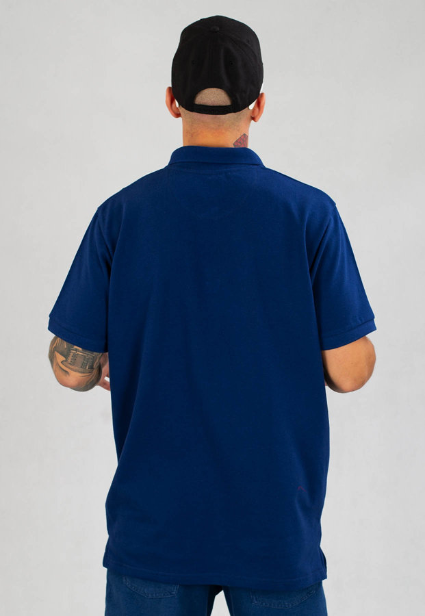 T-shirt Polo Prosto Cork ciemno niebieski