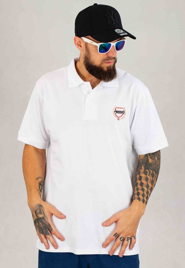 T-shirt Polo Prosto Dine biały