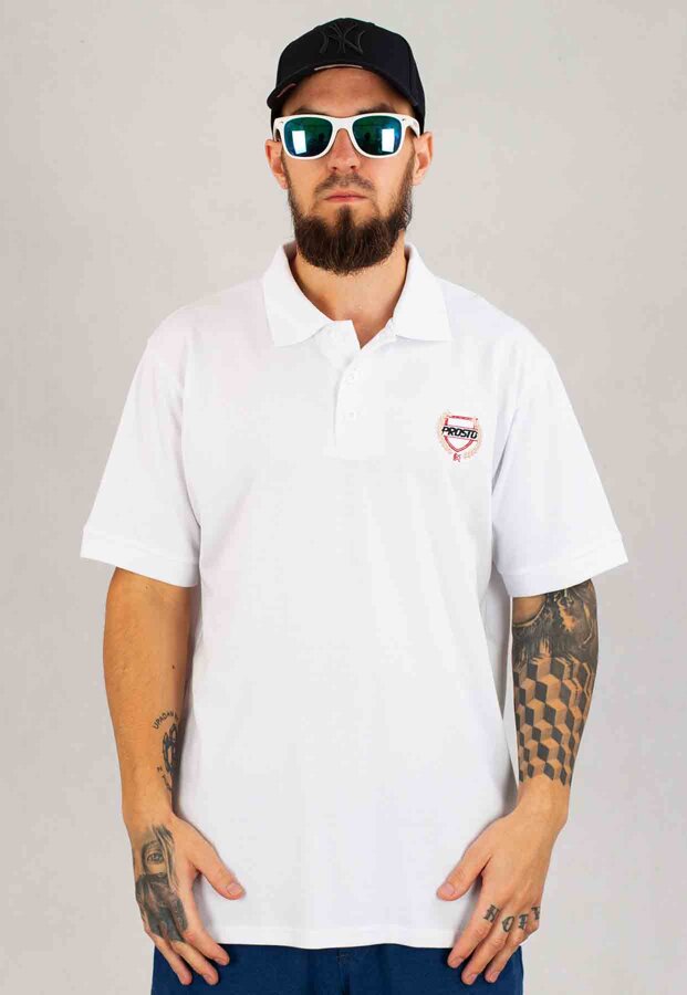 T-shirt Polo Prosto Dine biały