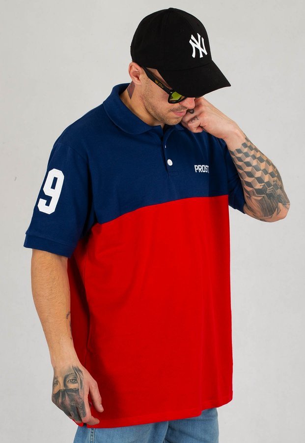 T-shirt Polo Prosto Woods czerwony