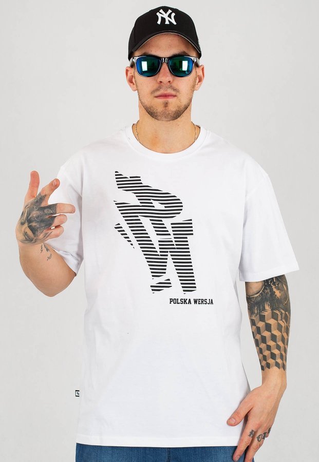 T-shirt Polska Wersja PW Stripes biały