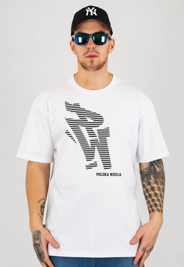 T-shirt Polska Wersja PW Stripes biały