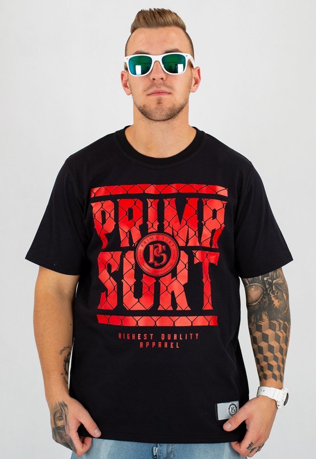 T-shirt Prima Sort Cage czarno czerwony