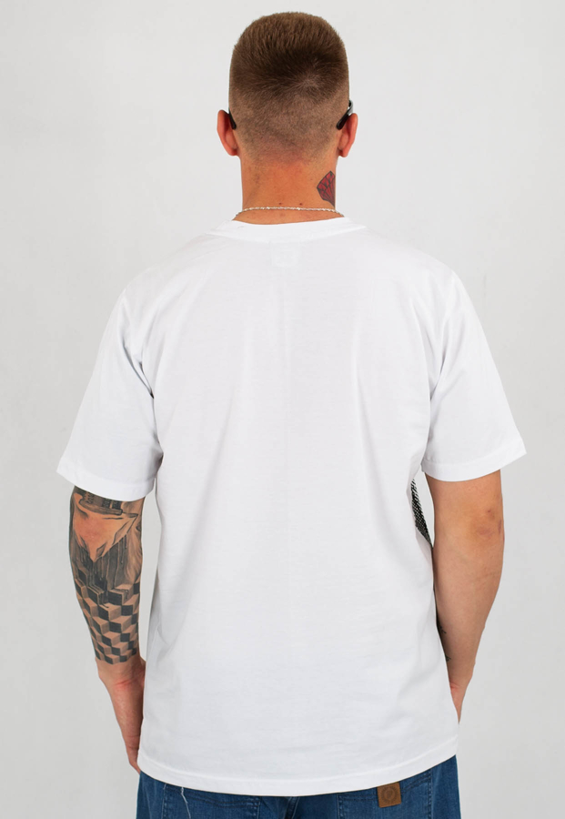 T-shirt Prima Sort Skull biały