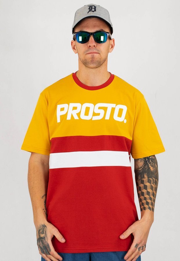 T-shirt Prosto Ami żółto bordowy