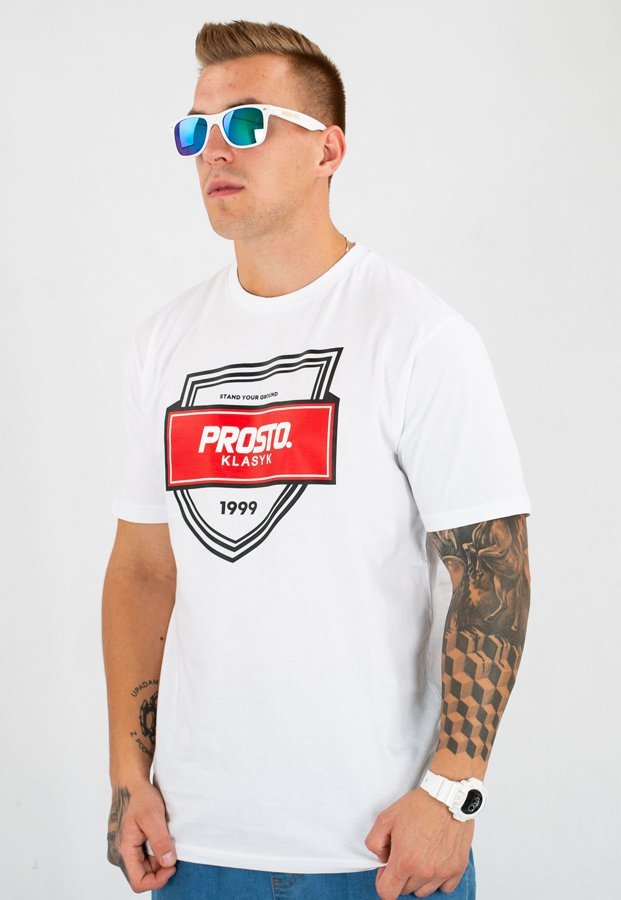 T-shirt Prosto Badge biały