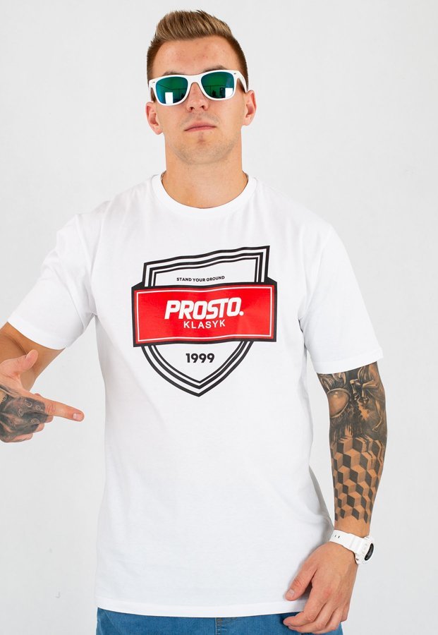 T-shirt Prosto Badge biały