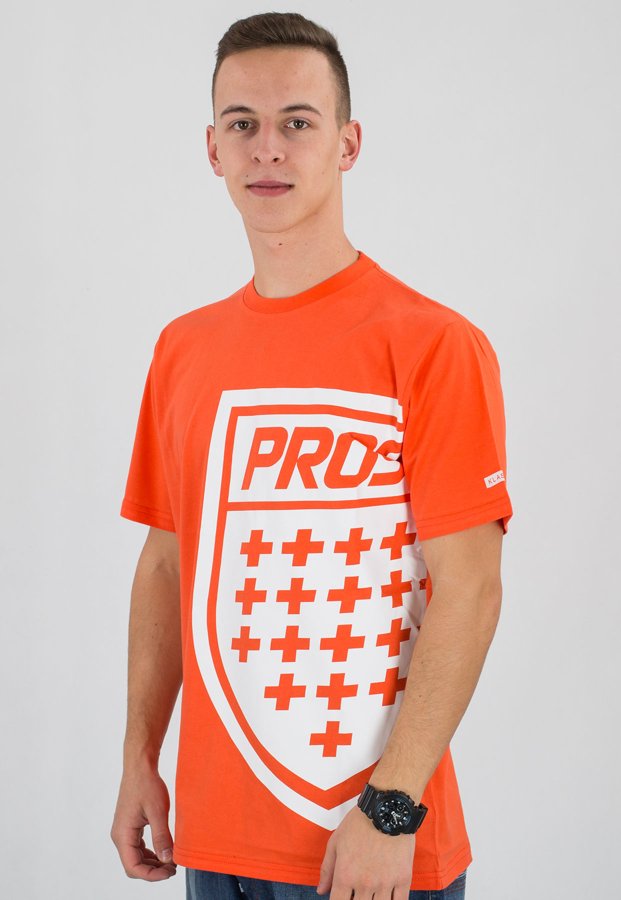 T-shirt Prosto Big Shield pomarańczowy