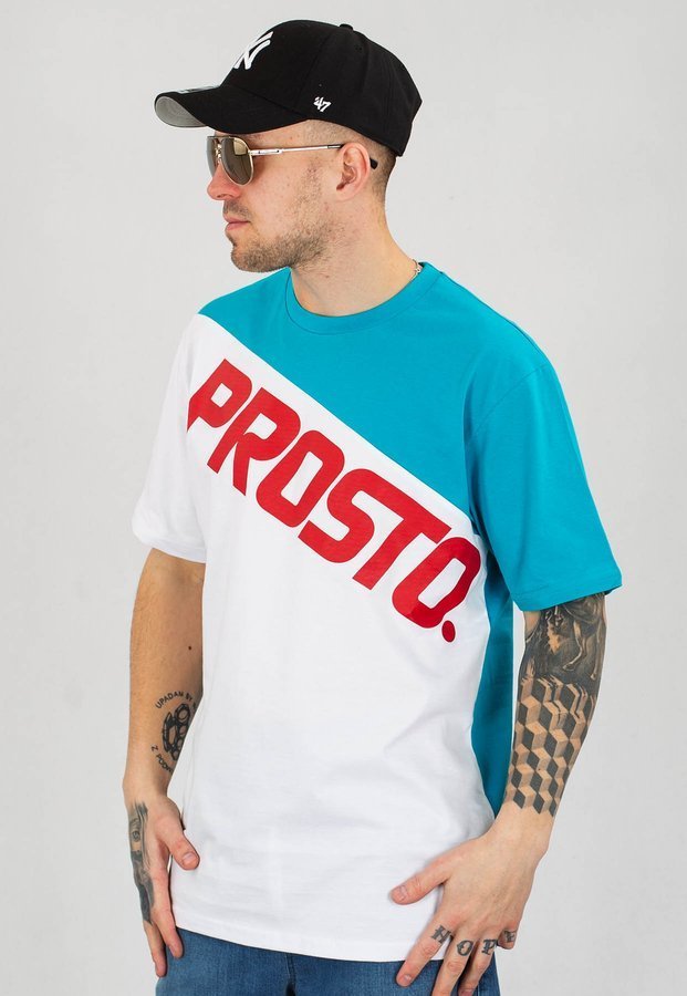 T-shirt Prosto Ciah biało niebieski
