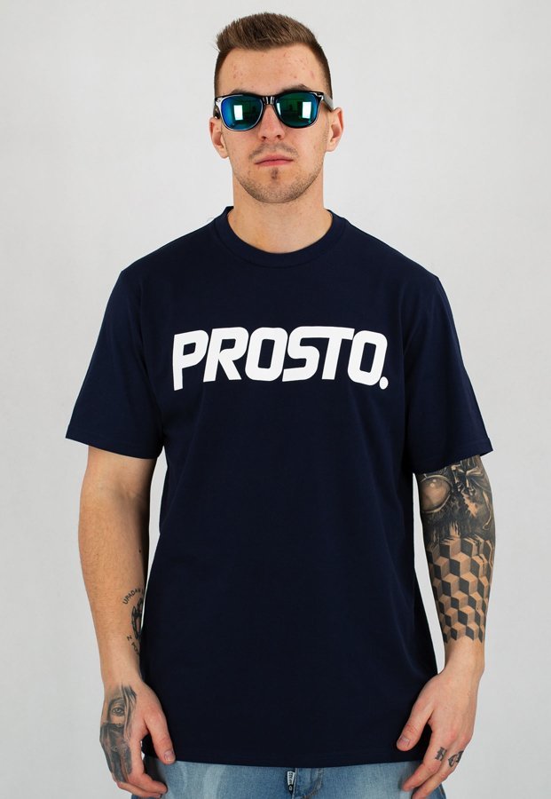 T-shirt Prosto Classic V granatowy