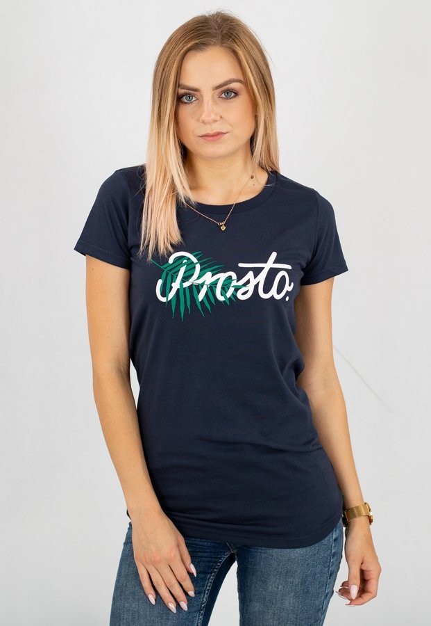 T-shirt Prosto Leaf granatowy