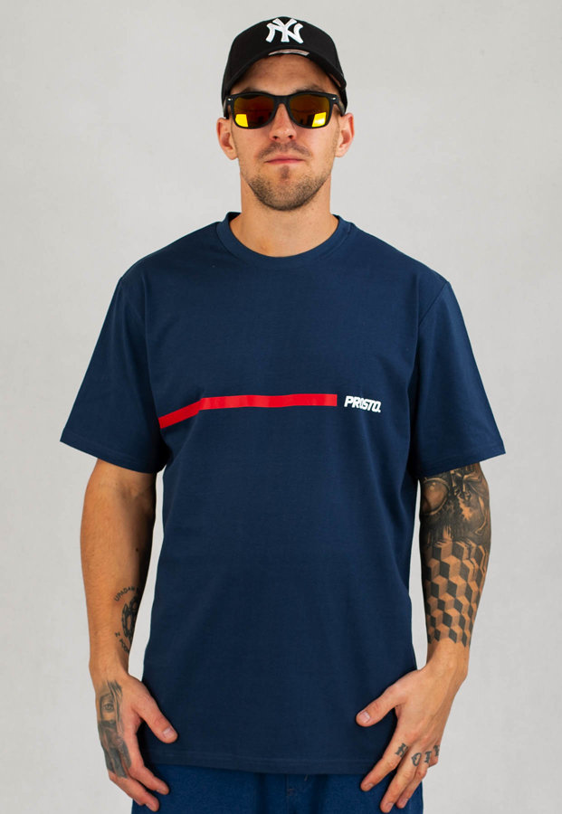 T-shirt Prosto Longstrip granatowy