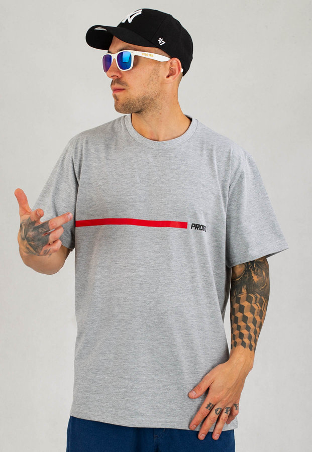 T-shirt Prosto Longstrip szary