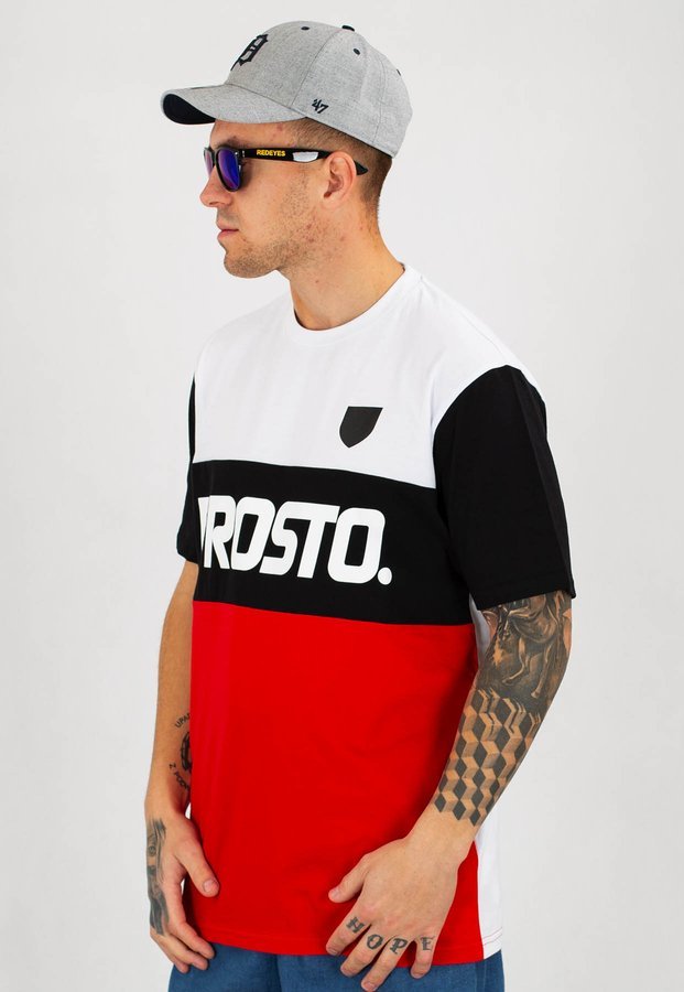 T-shirt Prosto Reyal biało czerwony