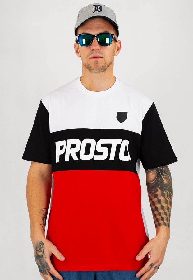 T-shirt Prosto Reyal biało czerwony
