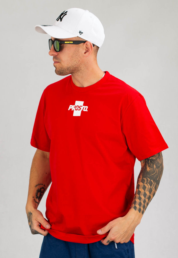 T-shirt Prosto Shistrip czerwony