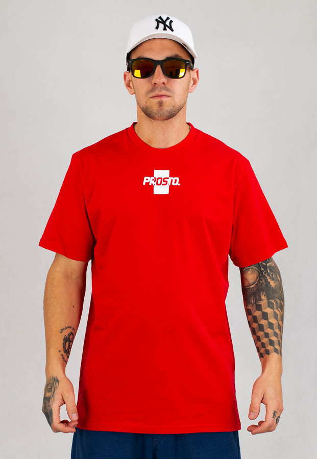 T-shirt Prosto Shistrip czerwony