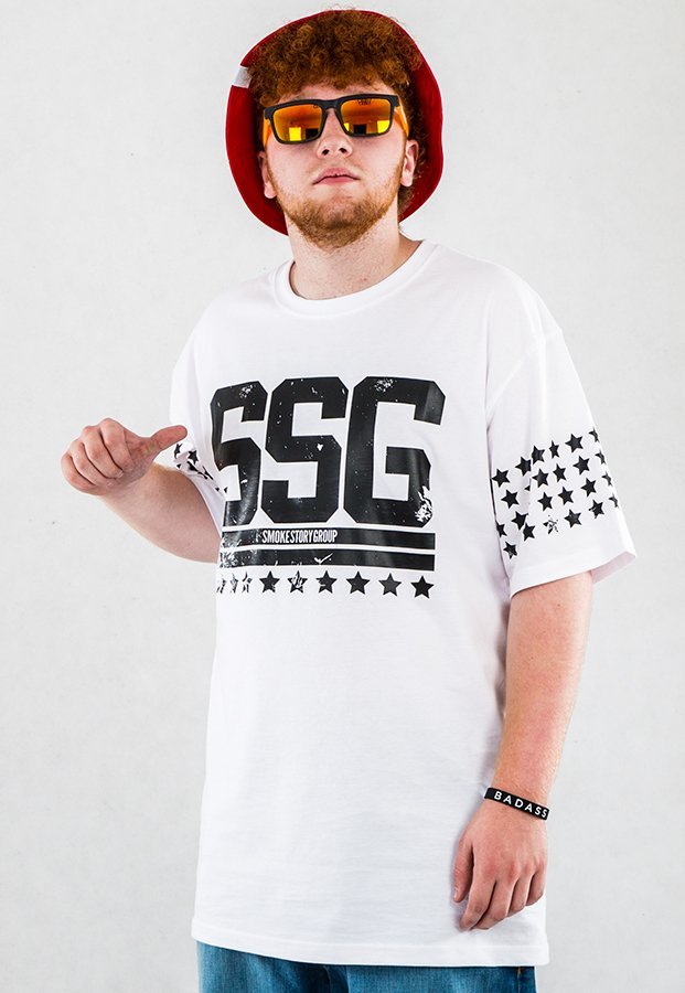 T-shirt SSG Damage biały
