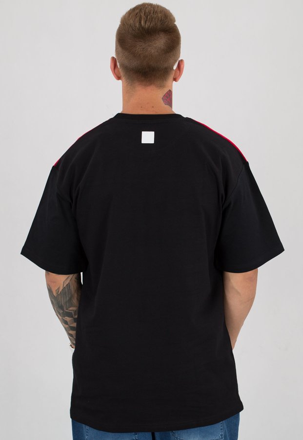 T-shirt SSG Gray SSG czarny dół + czerwony