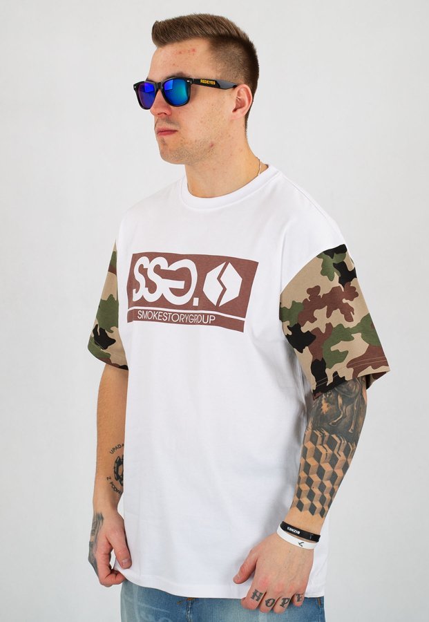 T-shirt SSG Moro Sleeves biały moro