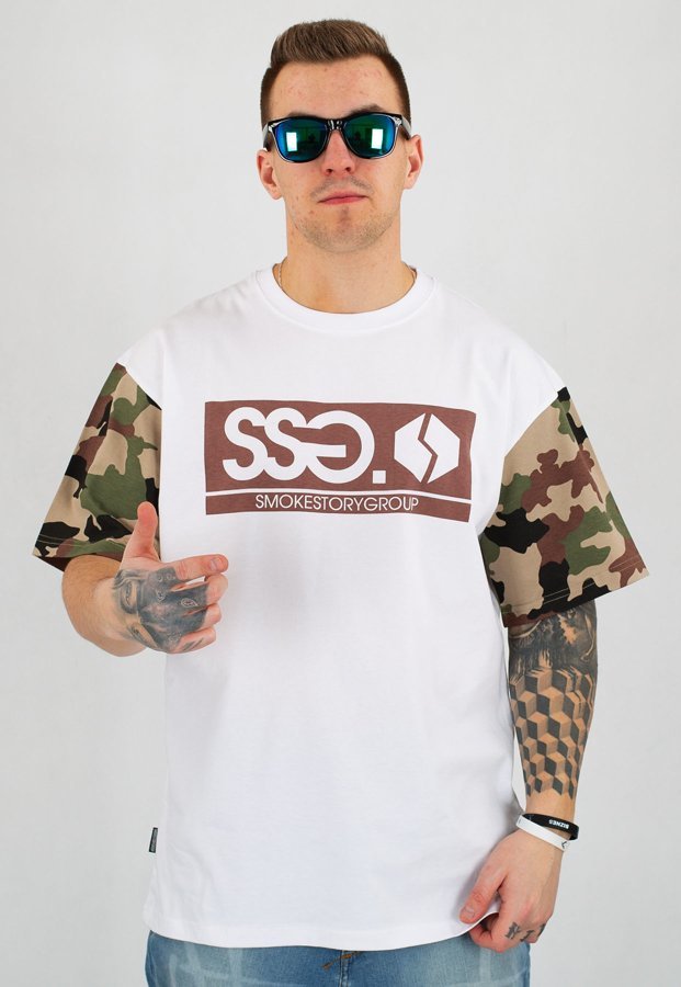 T-shirt SSG Moro Sleeves biały moro