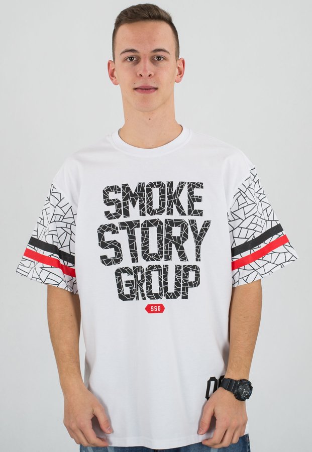 T-shirt SSG Premium Sleeves Pattern biały