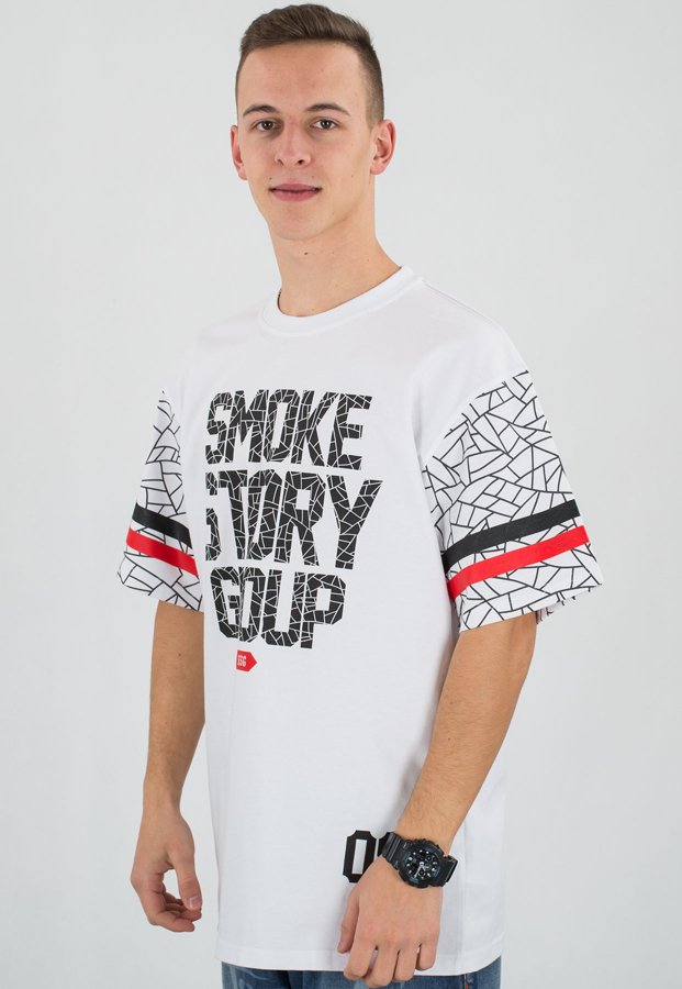 T-shirt SSG Premium Sleeves Pattern biały