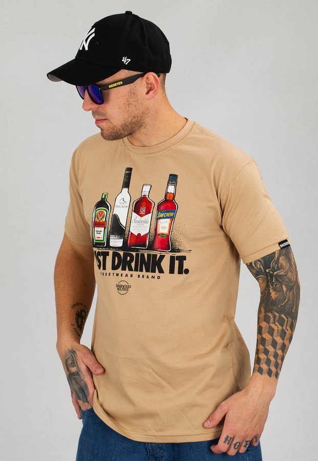 T-shirt Środowisko Miejskie Drink brązowy