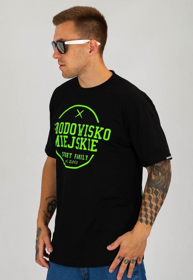 T-shirt Środowisko Miejskie Theme czarno neonowy