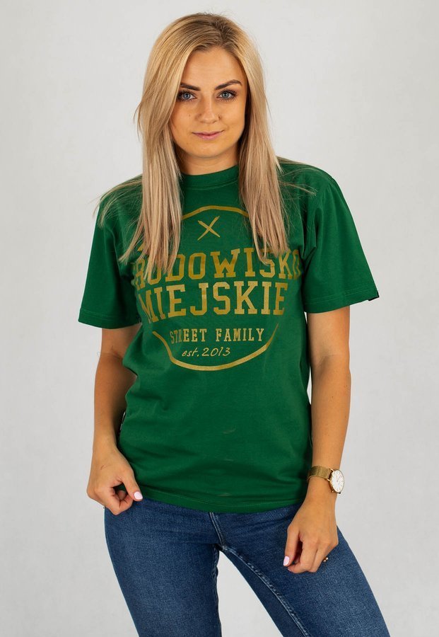 T-shirt Środowisko Miejskie Theme zielono złoty