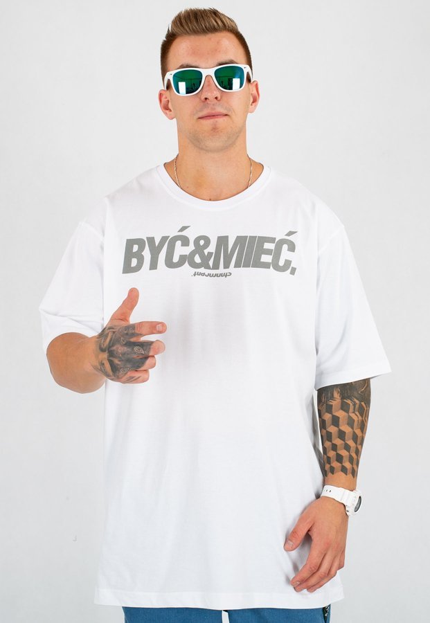 T-shirt Stoprocent Baggy Być biały