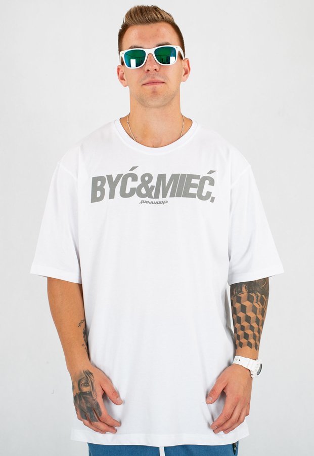 T-shirt Stoprocent Baggy Być biały