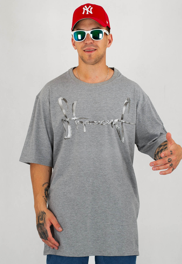 T-shirt Stoprocent Baggy Chromtag szary