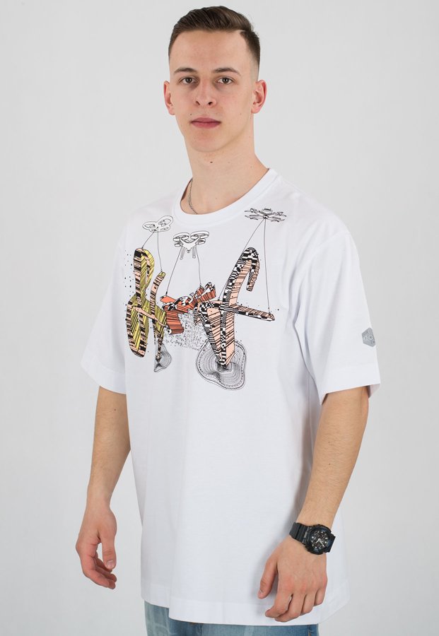 T-shirt Stoprocent Baggy Dron Tag biały