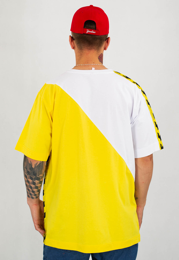 T-shirt Stoprocent Baggy Toxicated biało żółty