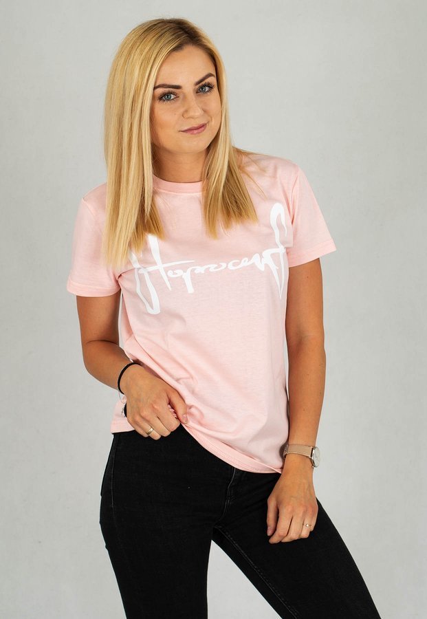 T-shirt Stoprocent Big Tag różowo biały