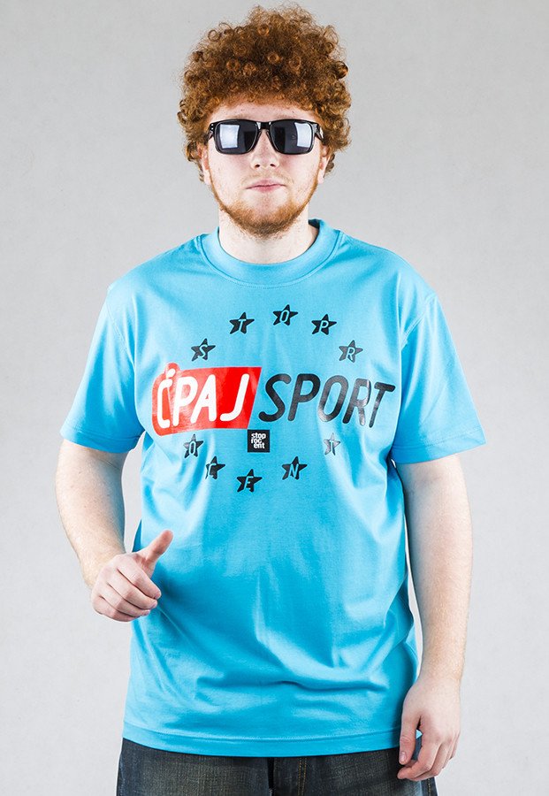 T-shirt Stoprocent Ćpaj Sport niebieski