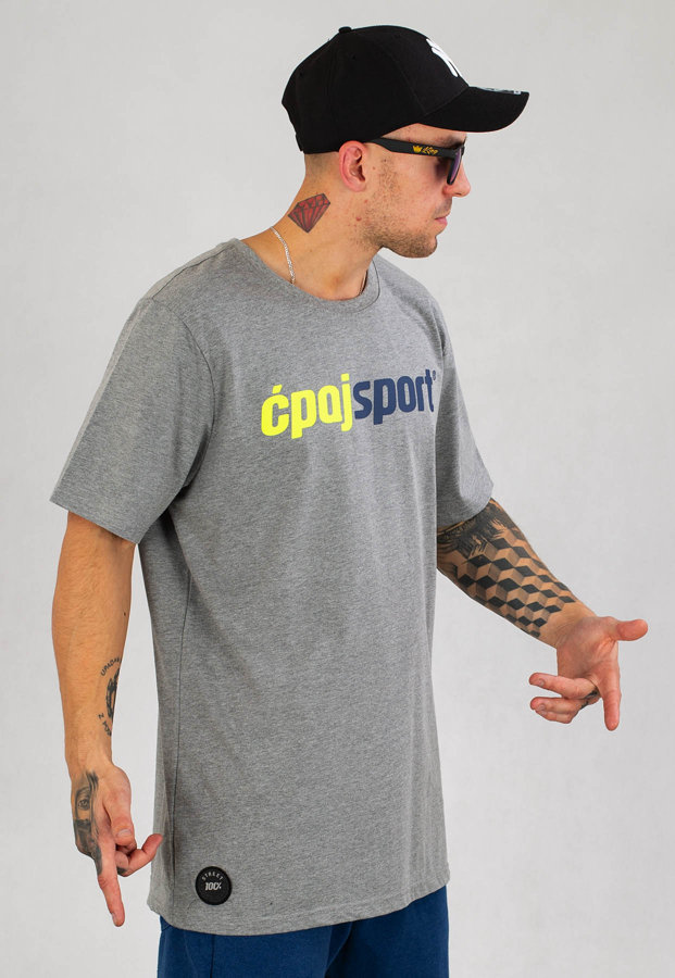 T-shirt Stoprocent Ćpaj Sport szary