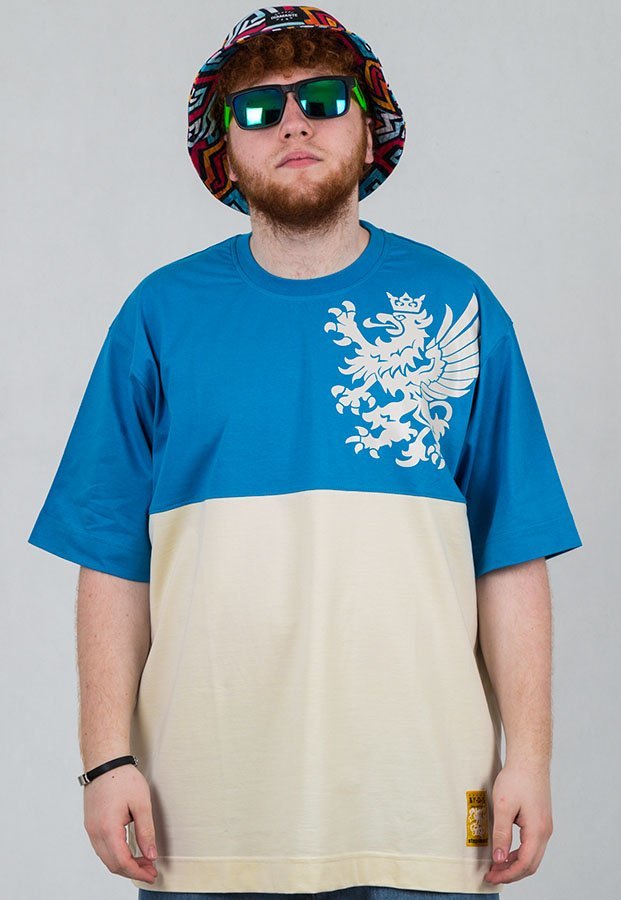 T-shirt Stoprocent Gryf 16 beige niebieski