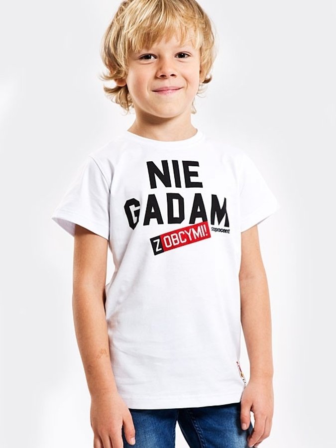T-shirt Stoprocent Nie Gadam biały