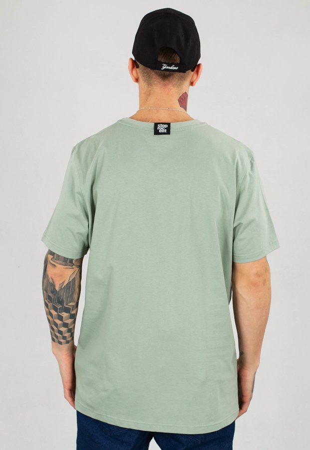 T-shirt Stoprocent Regular 100 zielony khaki