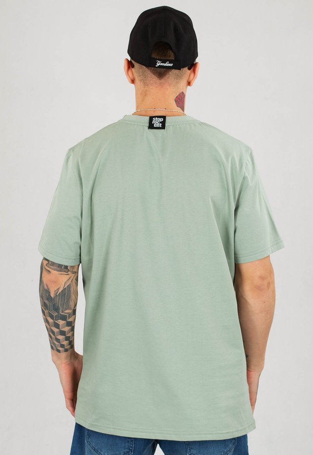 T-shirt Stoprocent Regular Smalltag szaro zielony