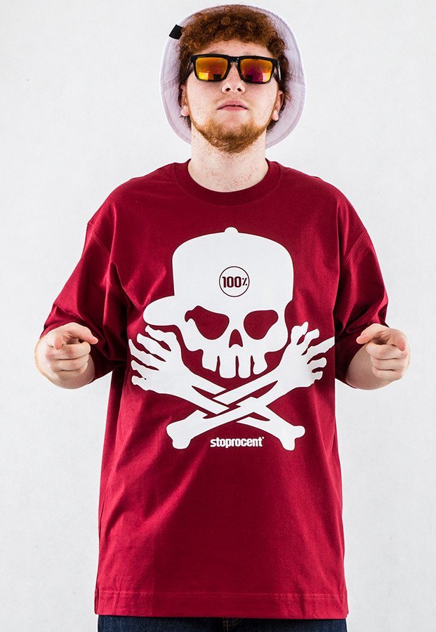 T-shirt Stoprocent Skull czerwony