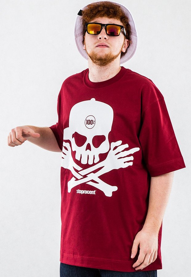 T-shirt Stoprocent Skull czerwony