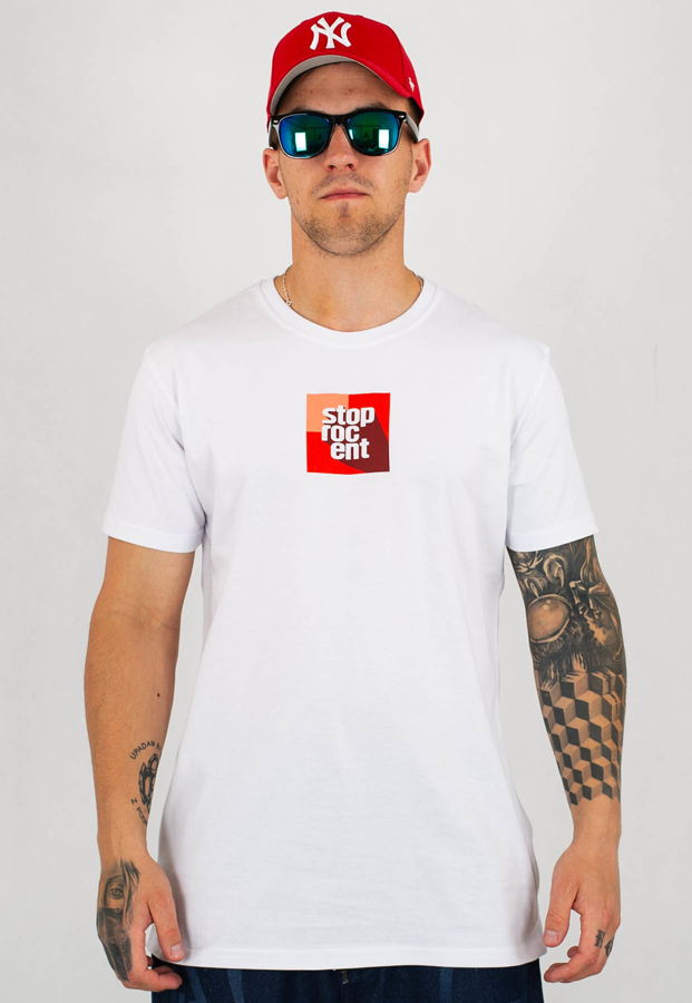 T-shirt Stoprocent Slim 3DCube biały