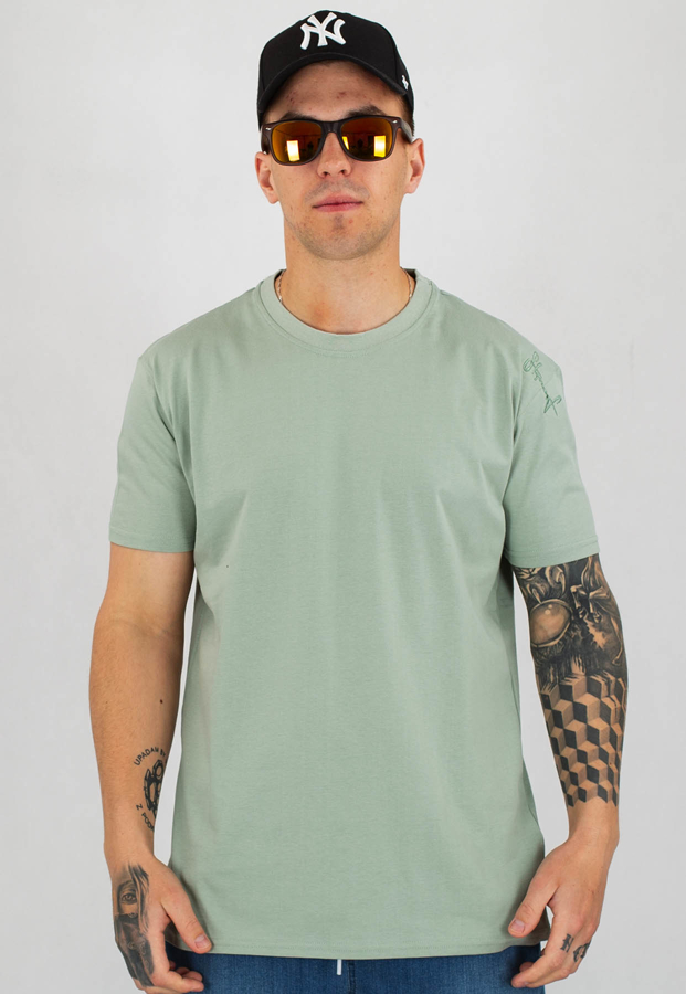 T-shirt Stoprocent Slim Base Smalltag szaro zielony