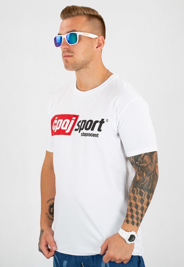 T-shirt Stoprocent Slim CS Simple biały