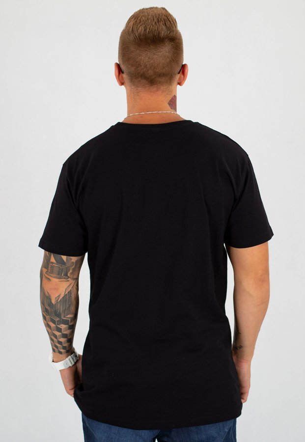 T-shirt Stoprocent Slim Druk Fluorescencyjny Tag 18 czarno biały
