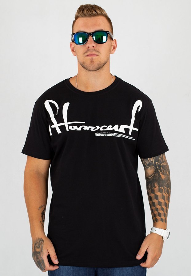 T-shirt Stoprocent Slim Druk Fluorescencyjny Tag 18 czarno biały
