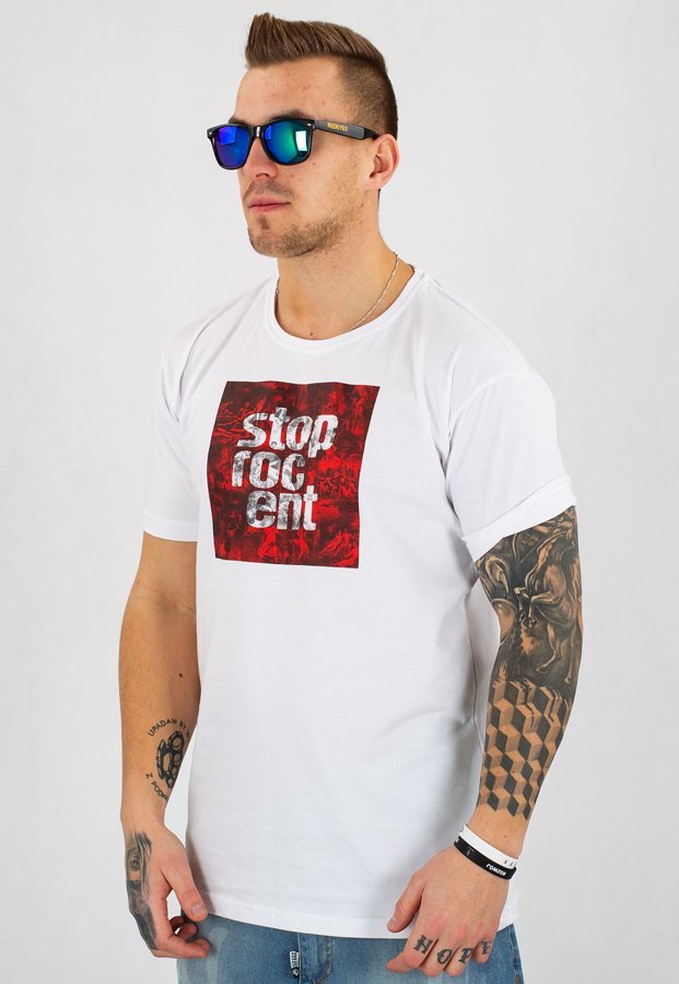 T-shirt Stoprocent Slim FCKCube biały